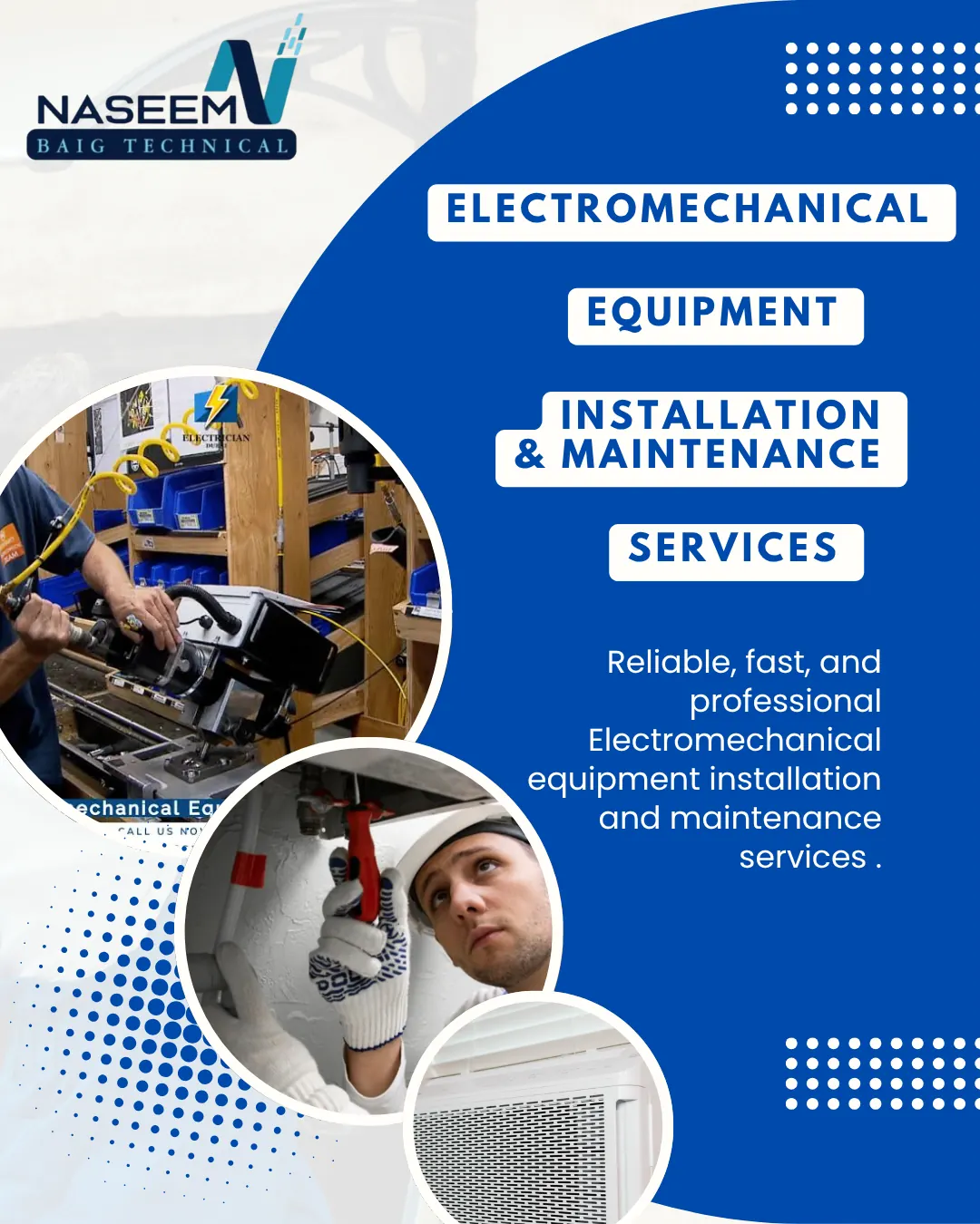 Electromechanical equipment installation and maintenance services